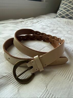 Lauren Ralph Lauren Two-Tone Braided Leather Belt 🤍🤎